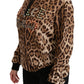 Dolce & Gabbana Elegant Leopard Print Hooded Sweater