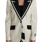 Dolce & Gabbana Wool Cream Single Breasted Coat Blazer Jacket