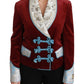 Dolce & Gabbana Red Velvet Baroque Crystal Blazer Jacket