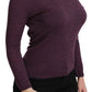 BYBLOS Elegant Turtleneck Wool Sweater in Purple