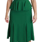 Dolce & Gabbana Green Heart Patch Mermaid Midi Viscose Dress