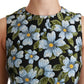 Dolce & Gabbana Blue Floral Brocade Gown Shift Dress
