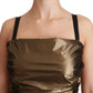 Dolce & Gabbana Nylon Bronze Bodycon Sheath Mini Dress