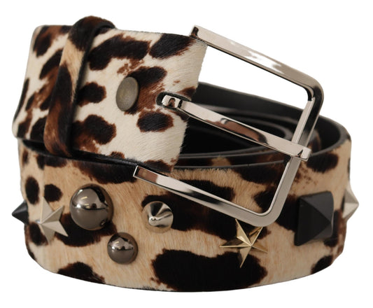Dolce & Gabbana Elegant Leopard Print Leather Belt