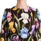 Dolce & Gabbana Black Cotton Silk Floral Shift Dress