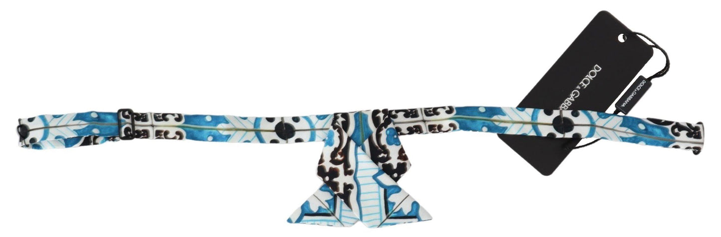 Dolce & Gabbana Multicolor Sicily Print Adjustable Neck Papillon Tie