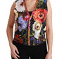 Dolce & Gabbana Multicolor Floral Sleeveless Waistcoat Top Vest