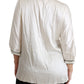 Dolce & Gabbana Beige 3/4 Sleeve Shirt Blouse Silk Top
