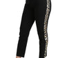 Dolce & Gabbana Black Cropped Skinny High Waist Wool Pants