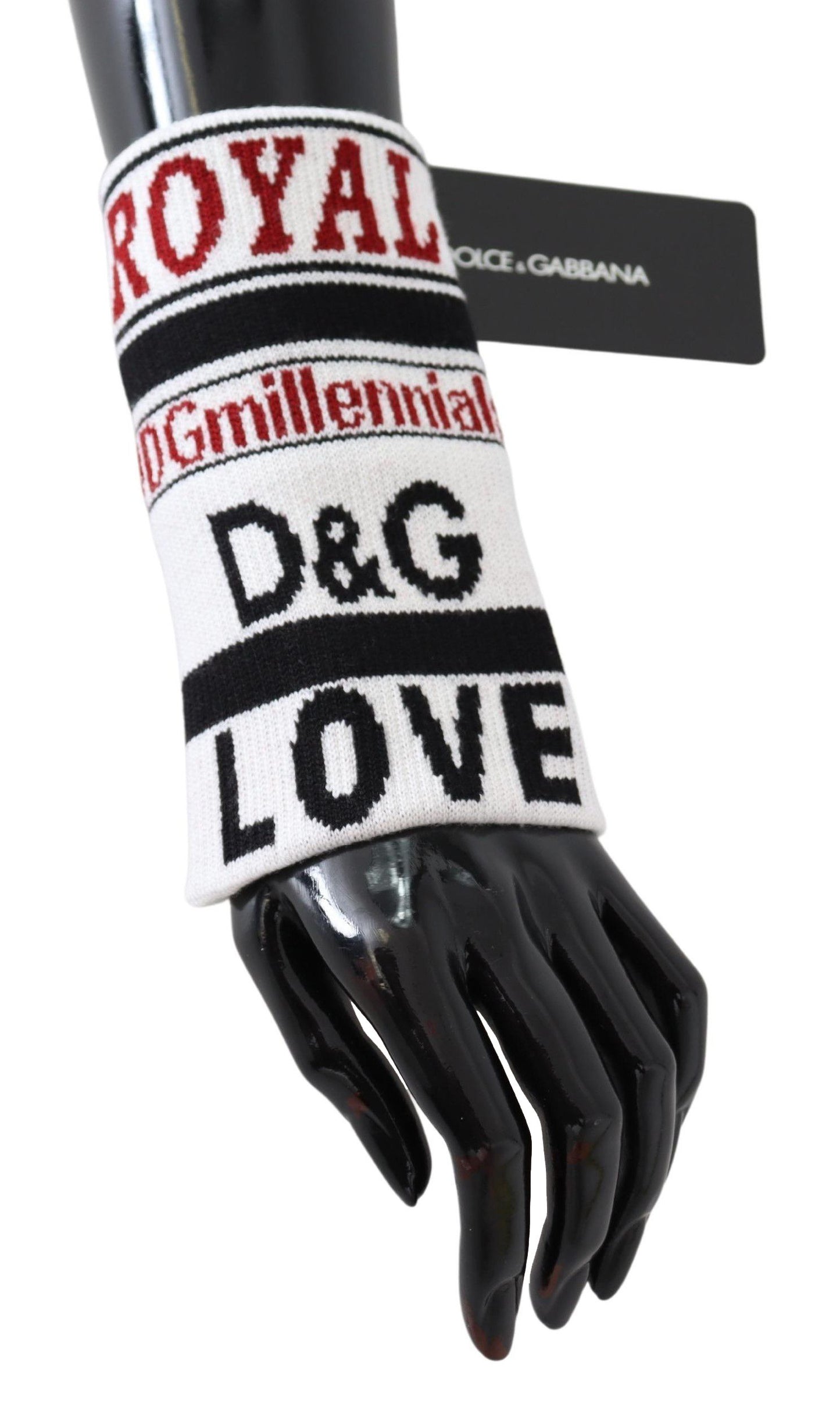 Dolce & Gabbana Multicolor Wool Knit D&G Love Wristband Wrap
