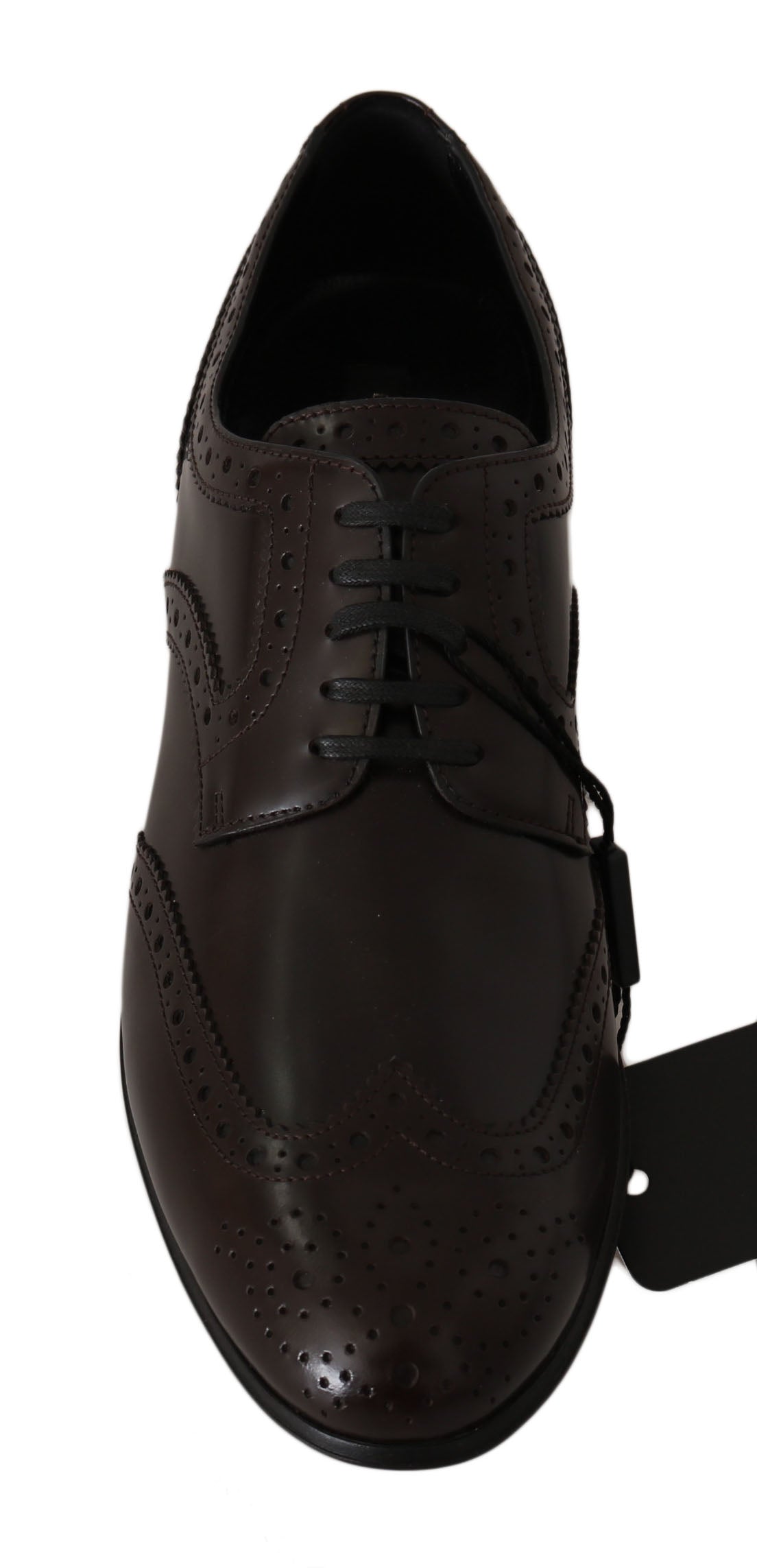 Dolce & Gabbana Elegant Brown Leather Oxford Flats