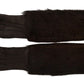 Dolce & Gabbana Brown Elbow Length Mittens Leather Fur Gloves