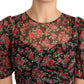 Dolce & Gabbana Black Floral Roses A-Line Shift Gown Dress