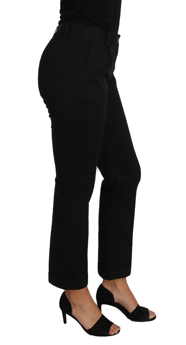 Dolce & Gabbana Black Dress Cropped Straight Straight Pants