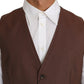 Dolce & Gabbana Brown Wool Silk Waistcoat Vest
