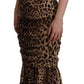 Dolce & Gabbana Elegant Leopard Print Cady Dress