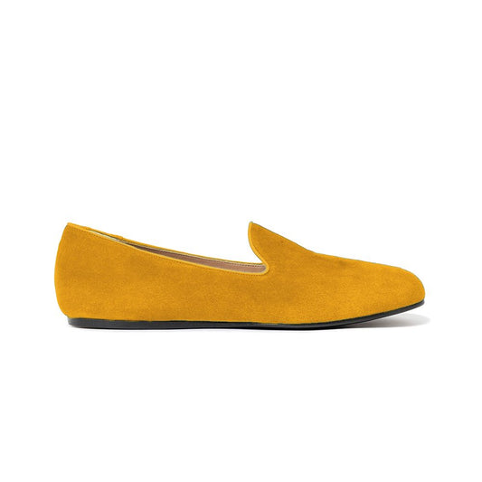 Charles Philip Velvety Yellow Moccasins with Leather Lining