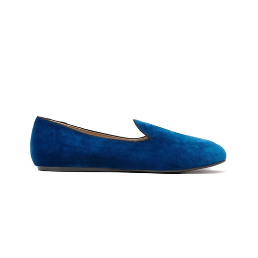 Charles Philip Blue Velvet Cushioned Loafers - Handmade Italian Elegance