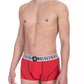 Bikkembergs Chic Red Cotton-Elastane Men's Trunks Duo