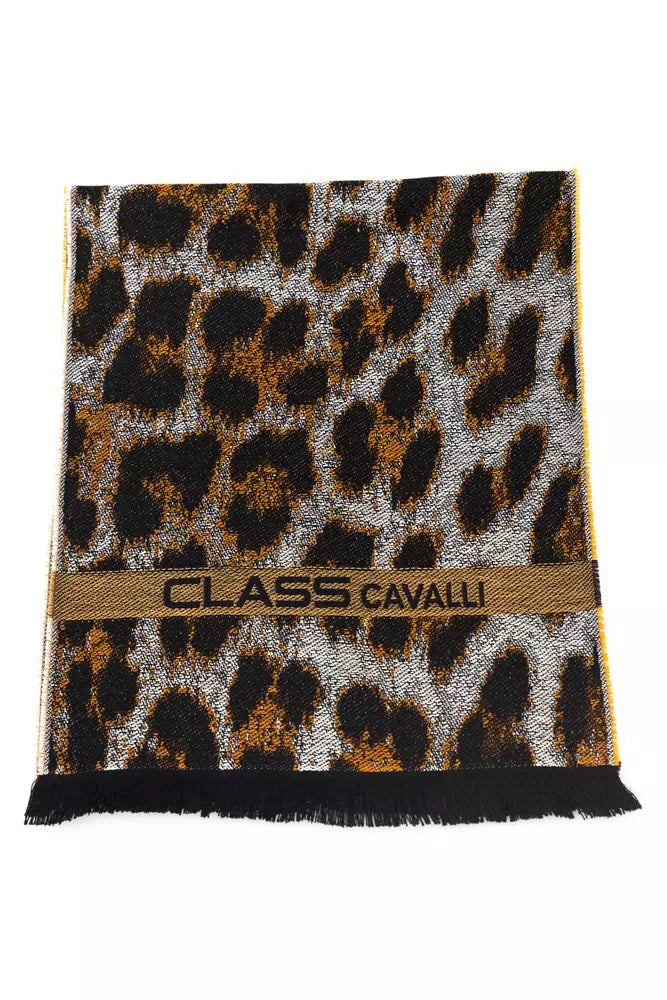 Cavalli Class Brown Wool Scarf