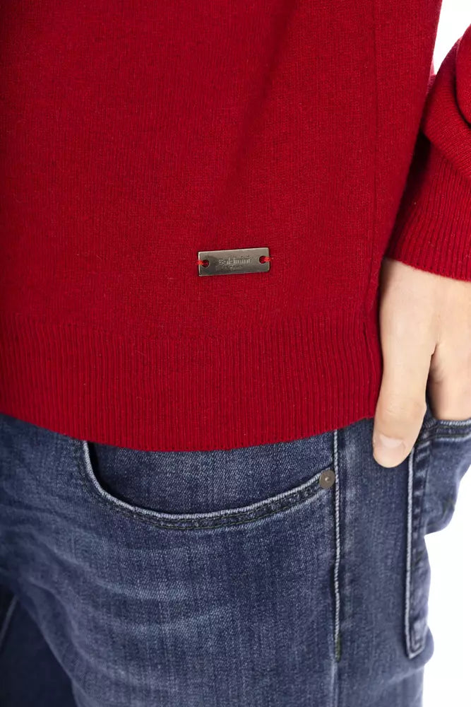 Baldinini Trend Elevated Elegance Crewneck Sweater in Red