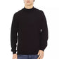 Baldinini Trend Sleek Black Turtleneck Monogram Sweater