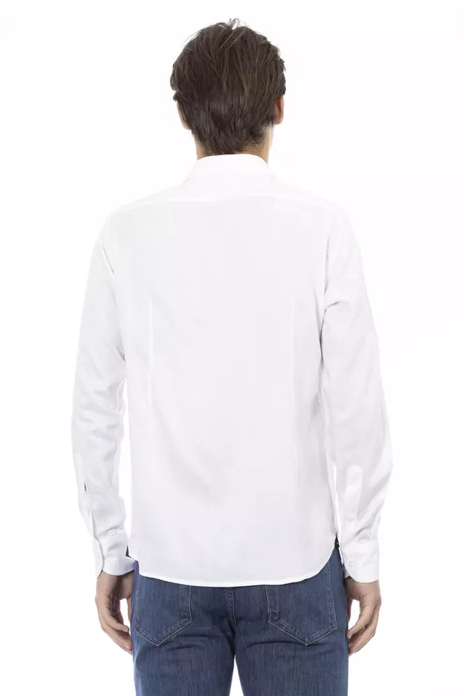 Baldinini Trend Elegant Slim Fit White Cotton Shirt