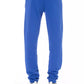 Baldinini Trend Chic Blue Cotton Sport Pants with Lace Closure