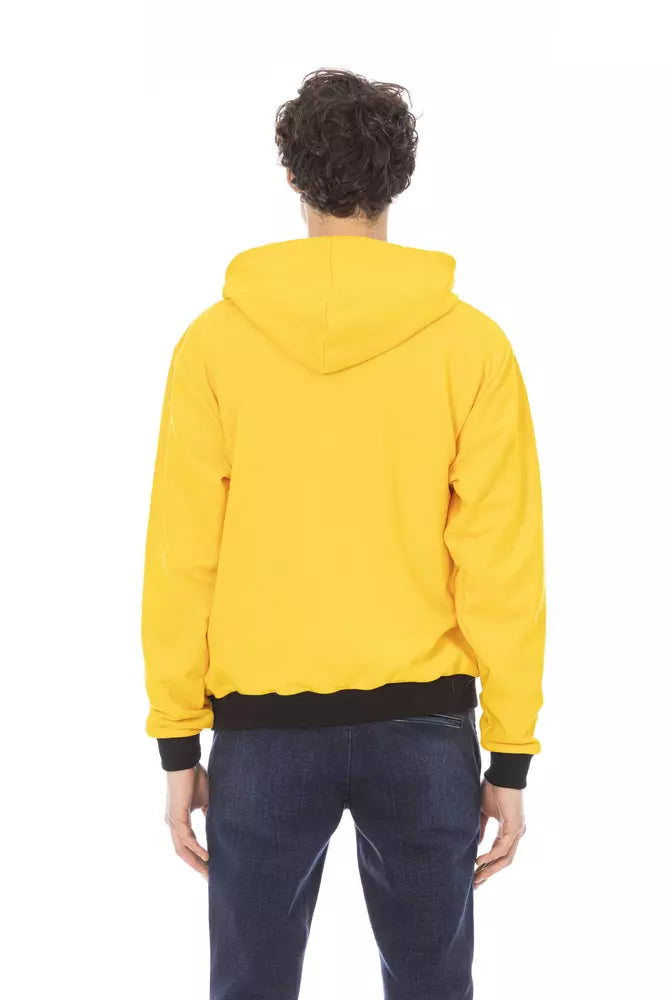 Baldinini Trend Sunshine Yellow Cotton Hoodie with Front Logo