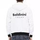 Baldinini Trend Elegant White Cotton Hoodie with Zip Closure