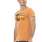 Trussardi Action Orange Cotton Blend Tee with Chic Front Print