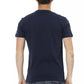 Trussardi Action Sleek Summer Blue Tee with Unique Front Print
