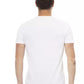 Trussardi Action Sleek White Cotton Blend Tee with Graphic Front