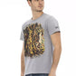 Trussardi Action Chic Gray Short Sleeve T-Shirt with Unique Print