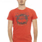 Trussardi Action Sleek Red Round Neck Tee with Front Print