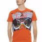 Trussardi Action Vibrant Orange Round Neck Tee with Print