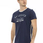 Trussardi Action Elegant Blue Tee with Artistic Front Print