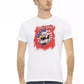 Trussardi Action Elegant White Short Sleeve Tee with Front Print