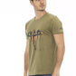 Trussardi Action Elegant Green Tee with Artistic Front Print