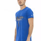Trussardi Action Chic Blue Short Sleeve T-Shirt with Print