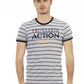 Trussardi Action Elegant Gray T-Shirt with Chic Front Print