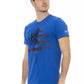 Trussardi Action Elegant Blue Short Sleeve Tee with Front Print