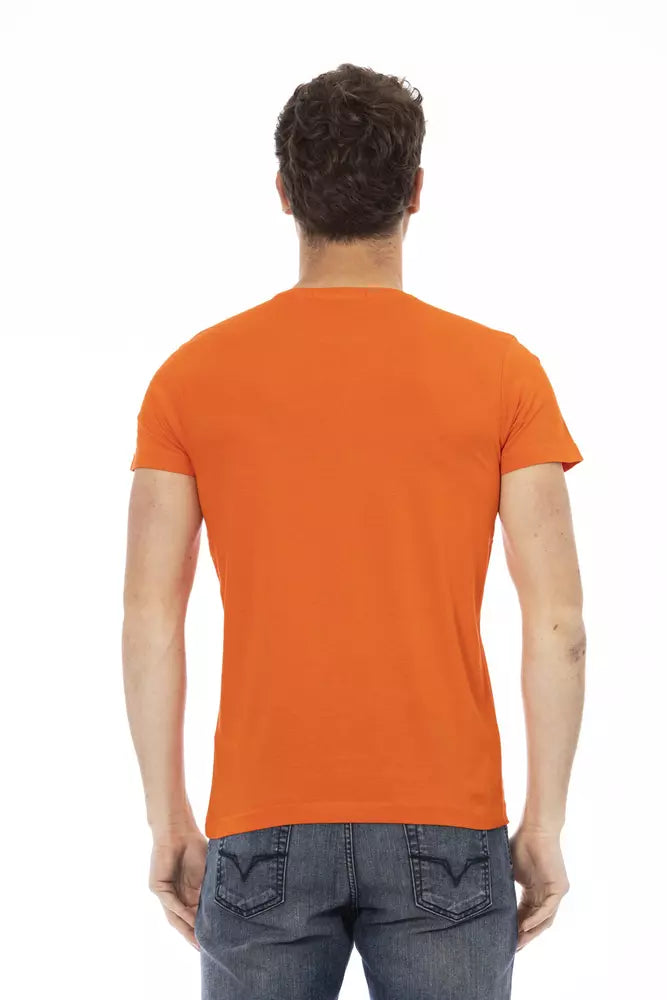 Trussardi Action Elegant Orange Short Sleeve Cotton Tee