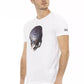 Trussardi Action Sleek White Round Neck Tee with Front Print