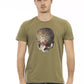 Trussardi Action Slim-Fit Green Tee with Front Print