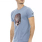 Trussardi Action Light Blue Chic Cotton Blend Tee