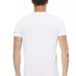 Trussardi Action Sleek White Graphic Tee with Artistic Print