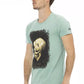 Trussardi Action Casual Chic Green Tee with Graphic Appeal