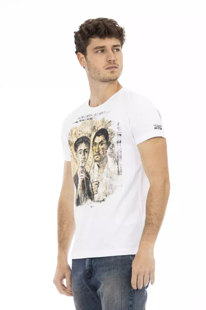 Trussardi Action Elegant White Round Neck Cotton Tee