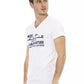 Trussardi Action Sophisticated V-Neck Tee with Artful Print